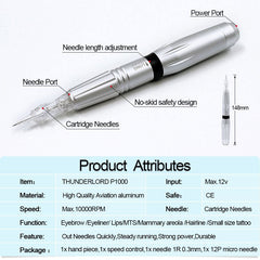 Permanent Makeup Machine Kit Rotary Pen Tattoo With Screw Cartridge Needles For Eyebrow Lip Eye Liner Tattoo Machine - Bellelooks