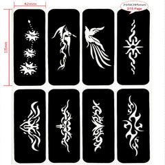 Permanent Small Glitter Tattoo Stencil Pattern Album Card Set Drawing Templates Airbrush Henna Tattoo Stencils for Women - Bellelooks