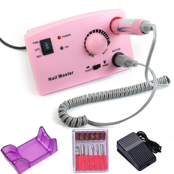 Pinkiou 30000RPM Electric Nail Polisher Nail Art File with Bits Manicure with Nail Buffer drill  Kit Polish cuticle remover - Bellelooks