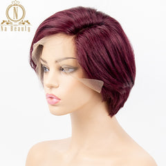 Pixie Cut Short Bob Wigs 613 Blonde 13x6 Lace Front Human Hair Short Wig Burgundy Red Colored Straight For Black Women Nabeauty - Bellelooks