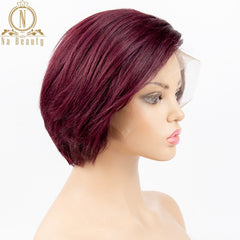 Pixie Cut Short Bob Wigs 613 Blonde 13x6 Lace Front Human Hair Short Wig Burgundy Red Colored Straight For Black Women Nabeauty - Bellelooks