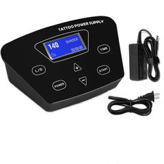 Professional Black Tattoo Power Supply Double Digital LCD - Bellelooks