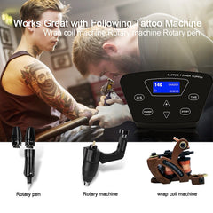 Professional Black Tattoo Power Supply Double Digital LCD - Bellelooks