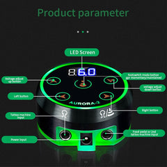 Digital Tattoo Power Supply Updated Mini AURORA II LCD Tattoo Supplies - Bellelooks