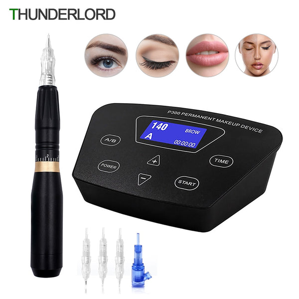 Professional Permanent Makeup Machine Kit MTS Beauty Cartridge Eyebrow Tattoo Pen Machine Microblading DIY Machin Kit - Bellelooks