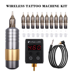 Professional Tattoo Machine Set  Wireless Tattoo Power Rotary Pen Cartridges Needles For Permanent Makeup Eyebrow Microblading - Bellelooks