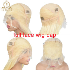 Straight Full Lace Orange Human Hair Wigs With Baby Hair 613 Honey Blonde Hair Full Lace Wig Pre Plucked Hair Transparent Lace - Bellelooks