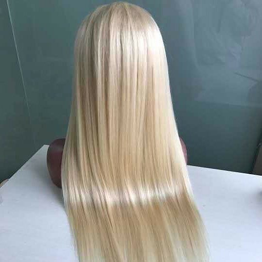 Straight Full Lace Orange Human Hair Wigs With Baby Hair 613 Honey Blonde Hair Full Lace Wig Pre Plucked Hair Transparent Lace - Bellelooks