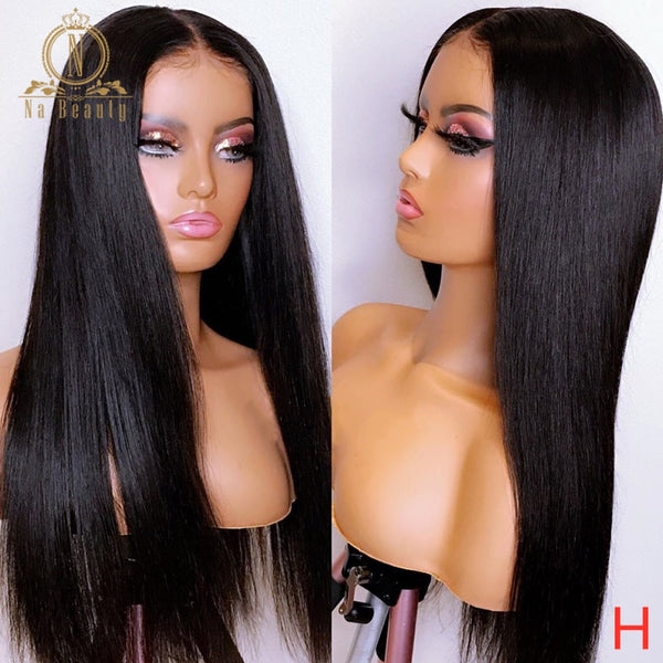 Transparent Lace Wigs 360 Lace Frontal Wig 13x6 Lace Front Human Hair Wigs HD Lace Wig Straight Full Lace Wig Nabeauty Remy 150 - Bellelooks