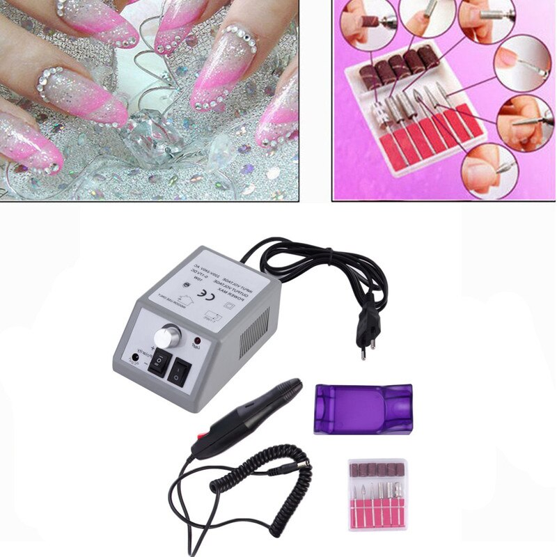 US/EU/UK Plug Professional Electric Drill Set for Manicure Nail Polisher Box 2000 Nail Pedicure Pen Machine 220V Nail Art Tools - Bellelooks