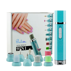 Upscale 9 In 1 Manicure Combination Nail Trimming Kit Electric Salon Shaper Pedicure Polish Tool New Multifunctional Nail Art - Bellelooks