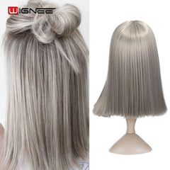 Wignee Ombre Brown Ash Blonde Synthetic Middle Part - Bellelooks