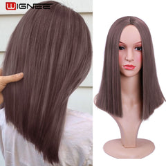 Wignee Ombre Brown Ash Blonde Synthetic Middle Part - Bellelooks