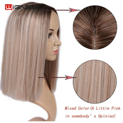 Wignee Ombre Brown Ash Blonde Synthetic Middle Part - Bellelooks