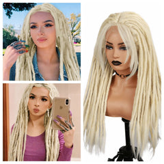 Wignee Blonde Dreadlock Synthetic Wig Hand-woven dirty braided headgear Lace Front Wigs Braiding Crochet For Black Women Hair - Bellelooks