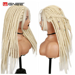 Wignee Blonde Dreadlock Synthetic Wig Hand-woven dirty braided headgear Lace Front Wigs Braiding Crochet For Black Women Hair - Bellelooks