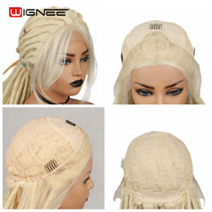 Wignee Blonde Dreadlock Synthetic Wig Hand-woven dirty braided headgear Lace Front Wigs Braiding Crochet For Black Women Hair - Bellelooks