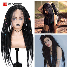 Wignee Blonde Dreadlock Synthetic Wig Hand-woven dirty braided headgear Lace Front Wigs Braiding Crochet For Black Women Hair - Bellelooks