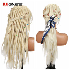 Wignee Blonde Dreadlock Synthetic Wig Hand-woven dirty braided headgear Lace Front Wigs Braiding Crochet For Black Women Hair - Bellelooks