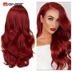 Wignee Long 2 Tone Ombre Brown Ash Blonde Temperature Synthetic Wigs For Black/White Women Glueless Wavy Daily/Cosplay Hair Wig - Bellelooks