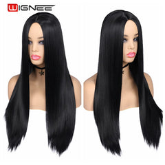 Wignee Long Black Straight Hair Synthetic Wig For Women Temperature Heat Resistant Natural Daily/Party/Cosplay Hair Female Wigs - Bellelooks