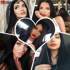 Wignee Long Black Straight Hair Synthetic Wig For Women Temperature Heat Resistant Natural Daily/Party/Cosplay Hair Female Wigs - Bellelooks