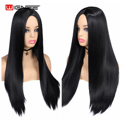 Wignee Long Black Straight Hair Synthetic Wig For Women Temperature Heat Resistant Natural Daily/Party/Cosplay Hair Female Wigs - Bellelooks