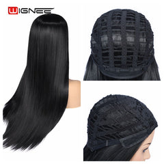 Wignee Long Black Straight Hair Synthetic Wig For Women Temperature Heat Resistant Natural Daily/Party/Cosplay Hair Female Wigs - Bellelooks