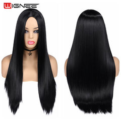 Wignee Long Black Straight Hair Synthetic Wig For Women Temperature Heat Resistant Natural Daily/Party/Cosplay Hair Female Wigs - Bellelooks