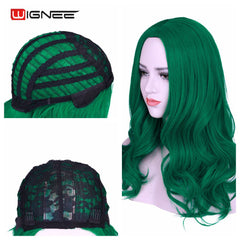 Wignee Long Green Wavy Middle Part Wig Synthetic Wigs for Women Daily/Party/Cosplay Heat Resistant Natural Glueless False Hair - Bellelooks