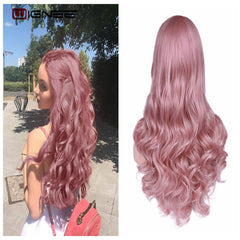 Wavy Wigs Heat Resistant Cosplay Natural Fiber Hair Synthetic Wig Ombre Grey/Blonde/Brown - Bellelooks