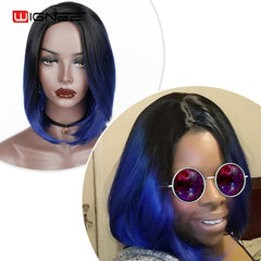 Wignee Natural Black Bob Hair Natural Temperature Synthetic Women Wigs Glueless Cosplay Hair Wigs For Africa Americans Wigs - Bellelooks