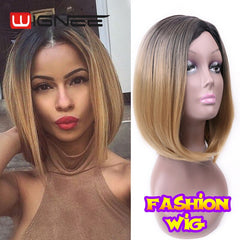 Wignee Natural Black Bob Hair Natural Temperature Synthetic Women Wigs Glueless Cosplay Hair Wigs For Africa Americans Wigs - Bellelooks