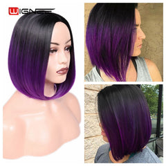 Wignee Natural Black Bob Hair Natural Temperature Synthetic Women Wigs Glueless Cosplay Hair Wigs For Africa Americans Wigs - Bellelooks