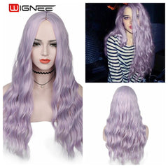 Wignee Ombre Long Wavy Heat Resistant Synthetic Wig For Black/White WomenBrown Blonde/Grey  American Cosplay/Party Hair Wigs - Bellelooks