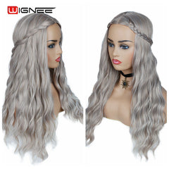 Wignee Ombre Long Wavy Heat Resistant Synthetic Wig For Black/White WomenBrown Blonde/Grey  American Cosplay/Party Hair Wigs - Bellelooks