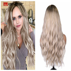 Wignee Ombre Long Wavy Heat Resistant Synthetic Wig For Black/White WomenBrown Blonde/Grey  American Cosplay/Party Hair Wigs - Bellelooks