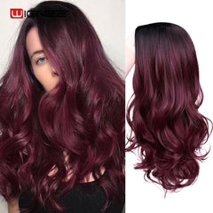 Colorful Hair Long Wavy Wigs Heat Resistant Synthetic Wig For Women Daily/Party - Bellelooks