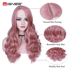 Colorful Hair Long Wavy Wigs Heat Resistant Synthetic Wig For Women Daily/Party - Bellelooks