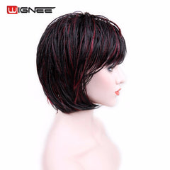 Wignee Short Bob Wig With Bangs Braided Box Braids Wig High Heat Synthetic Fiber Hair Crochet Twist Cosplay Hair For Black Women - Bellelooks