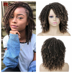 Wignee Short Burgundy Synthetic Wigs For Black Women Dreadlock Dreads African Hairstyle Braiding Crochet Twist  Fiber Hair Wig - Bellelooks