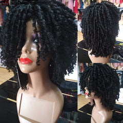 Wignee Short Soft Faux locs Black Synthetic Wigs For Black Women Dreadlock Dreads Braiding Crochet Twist  African Fiber Hair Wig - Bellelooks