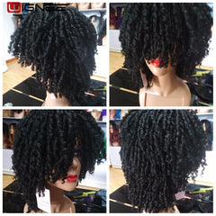 Wignee Short Soft Faux locs Black Synthetic Wigs For Black Women Dreadlock Dreads Braiding Crochet Twist  African Fiber Hair Wig - Bellelooks